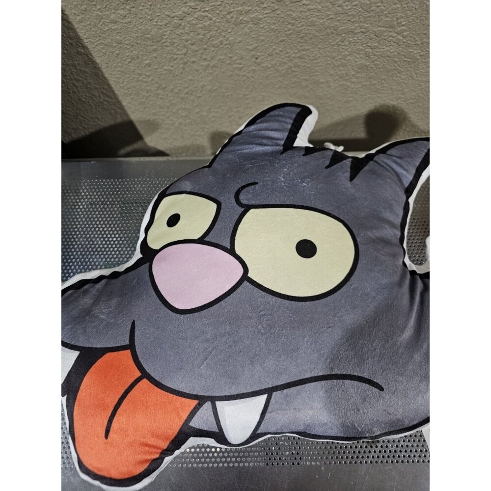 Universal Studios The Simpsons Scratchy The Cat Throw Pillow  - Gray, 16” x 13”